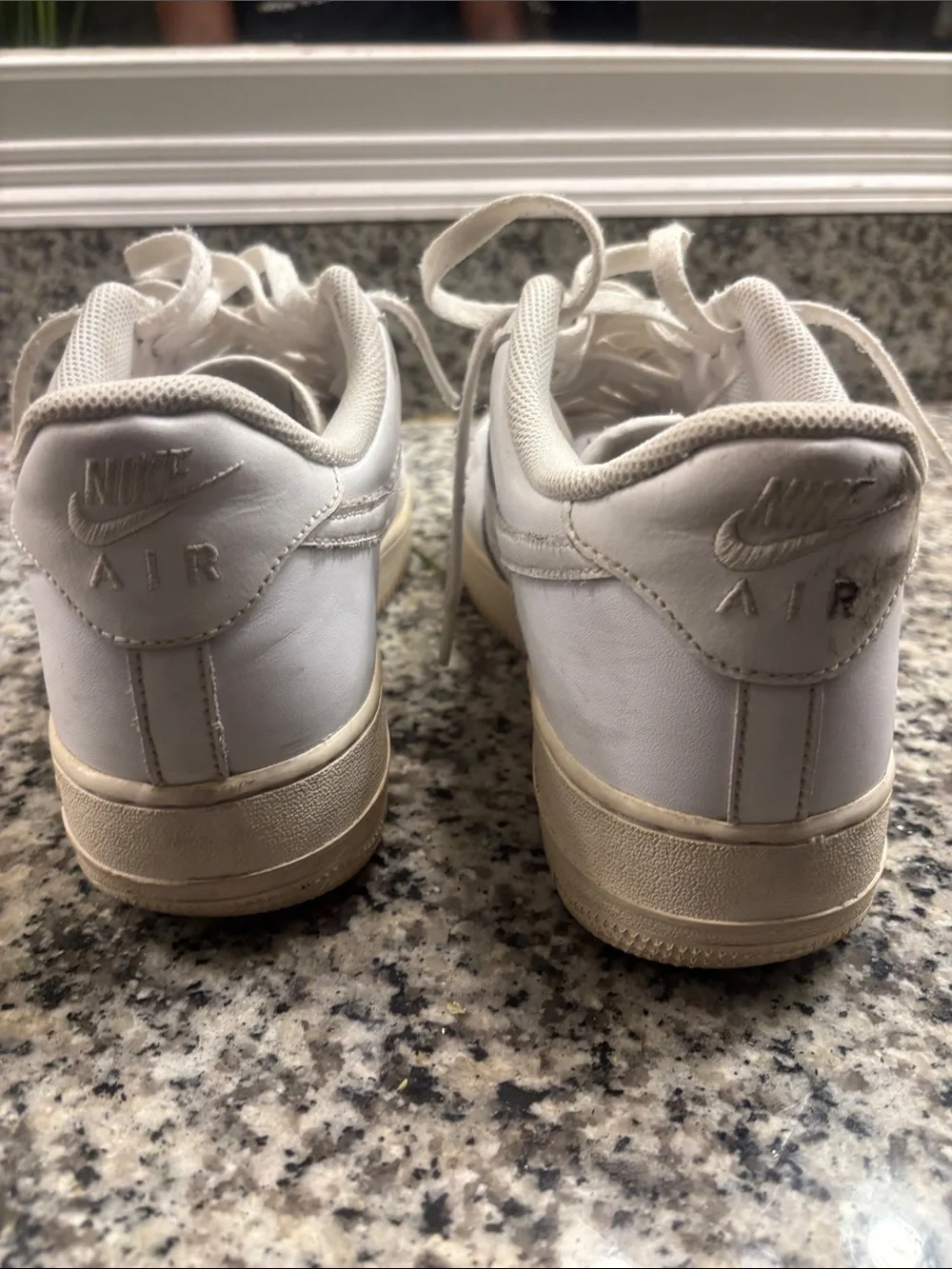 Nike Air Force 1 White Low-Top Sneakers with Cream Midsole